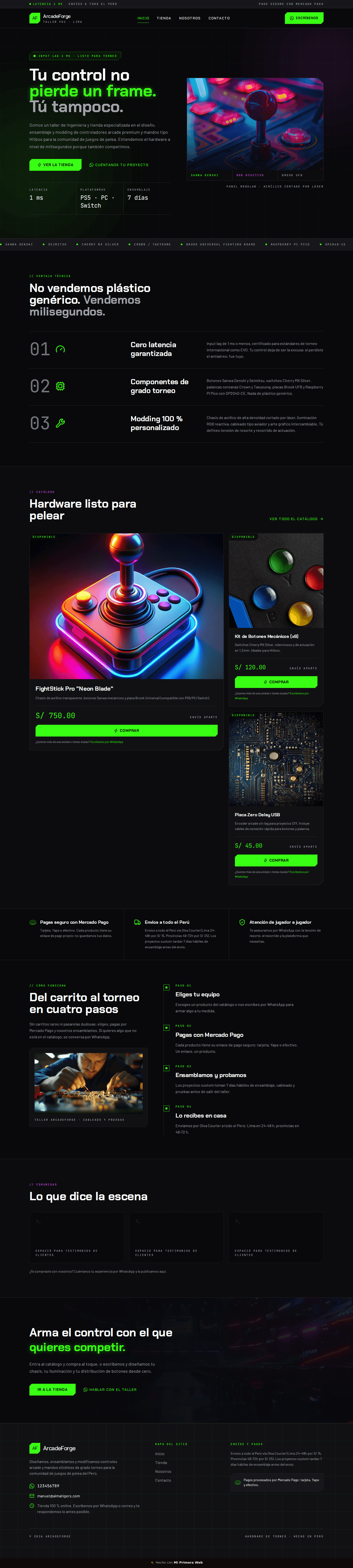 Página web de ArcadeForge